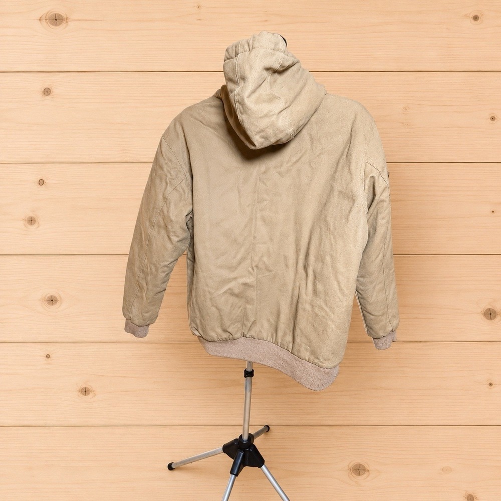 Wolverine Men's L Jaxson Canvas Work Jacket Hooded Quilted Lining Brown -[A1] - Picture 2 of 12